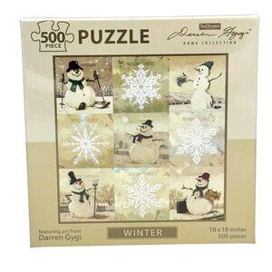 Darren Gygi Snowman 500-Piece Puzzle 18"x18" Sullivans Home Collection Art NIB